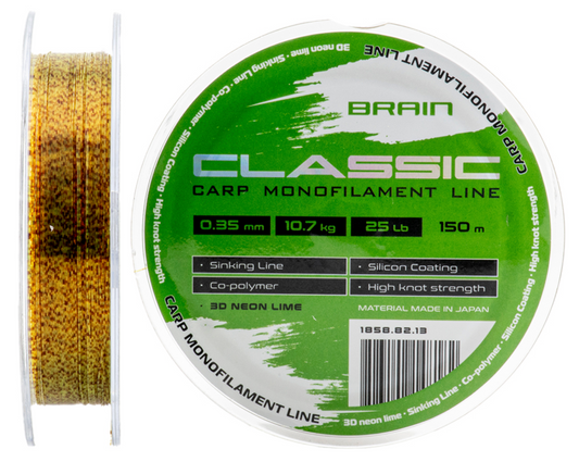 Brain Classic Carp Line(3D neon lime)150m