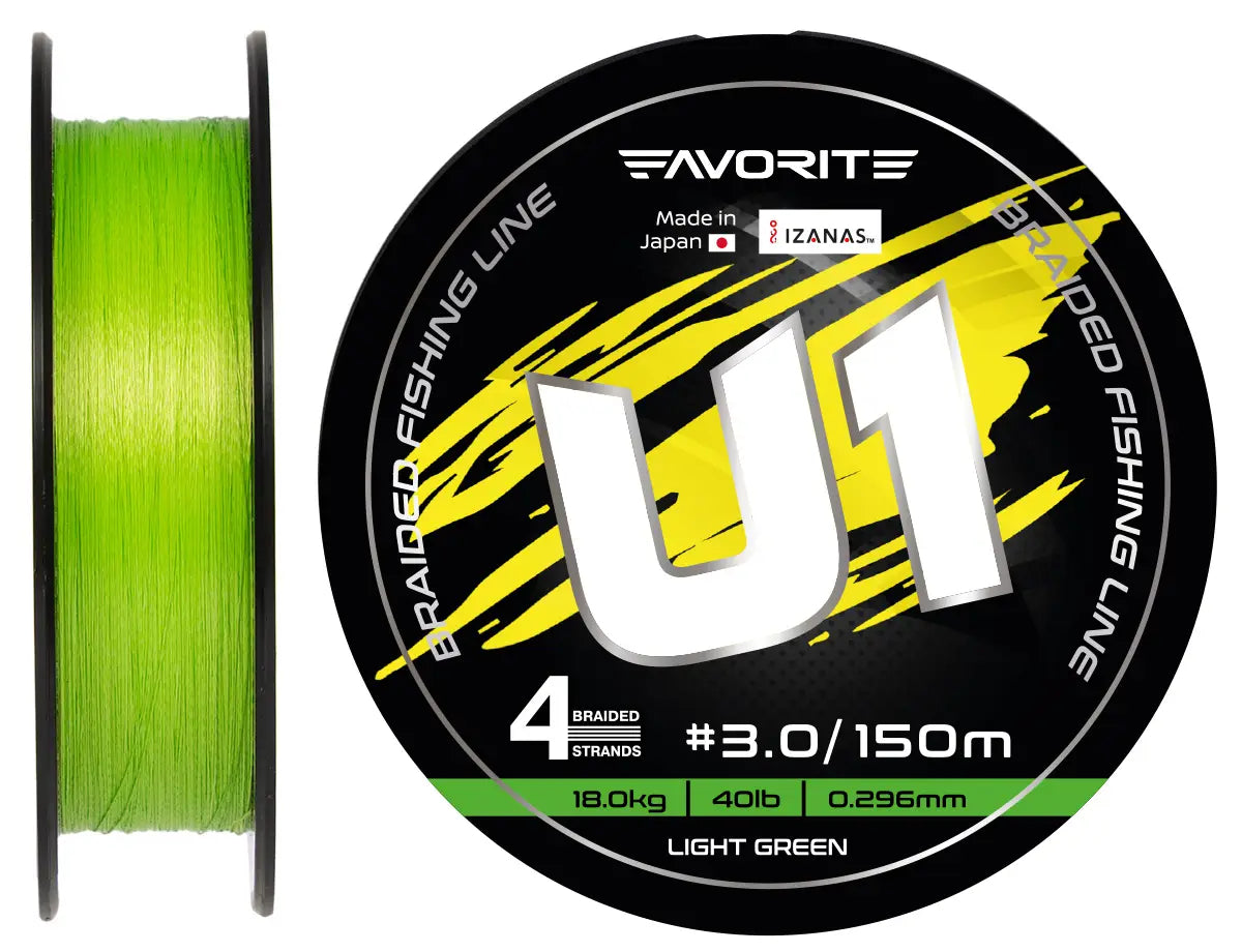 Favorite U1 PE 4x 150m (light green) #3.0/0.296mm 40lb/18.0kg
