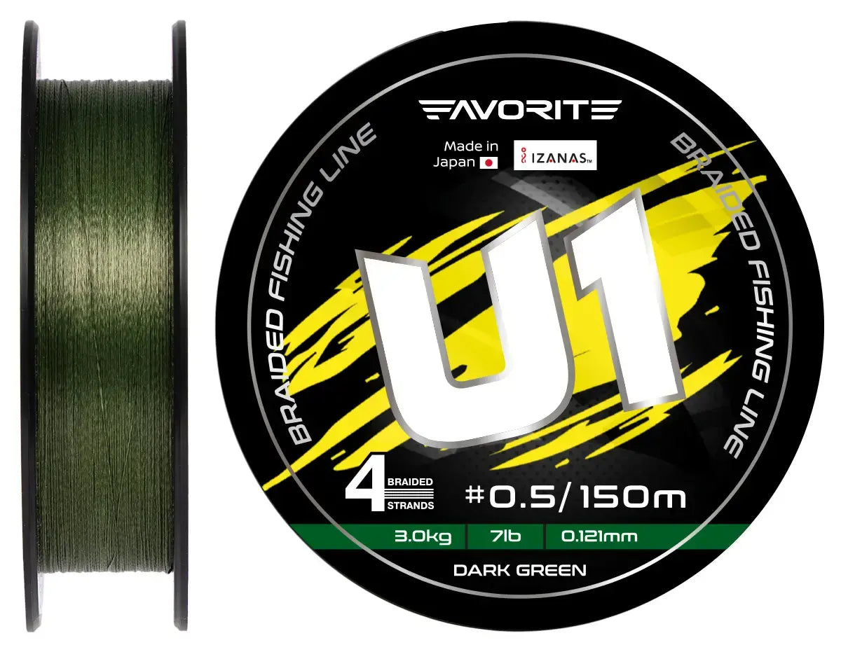 Favorite U1 PE 4x 150m (dark green) #3.0/0.296mm 40lb/18.0kg