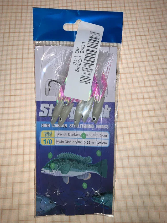 Sabiki Rigs Hage Green Head Red Hook 6