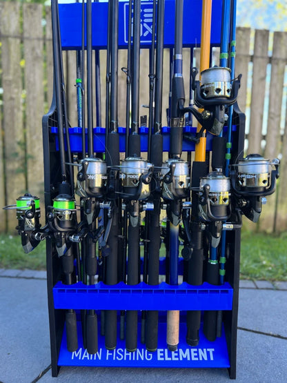 Large bundle of spinning rods and reels with free organiser stand, trade offer Ireland