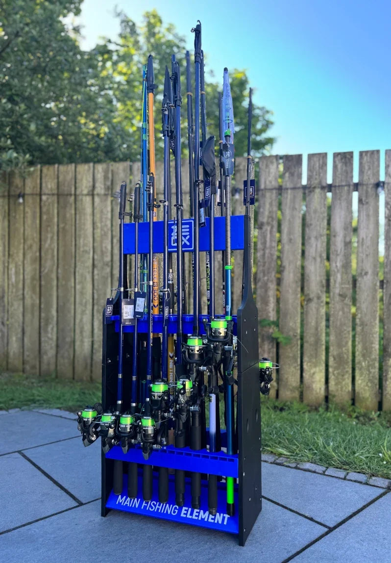 Wholesale fishing tackle set Ireland – 16 rods, reels, and free display rack